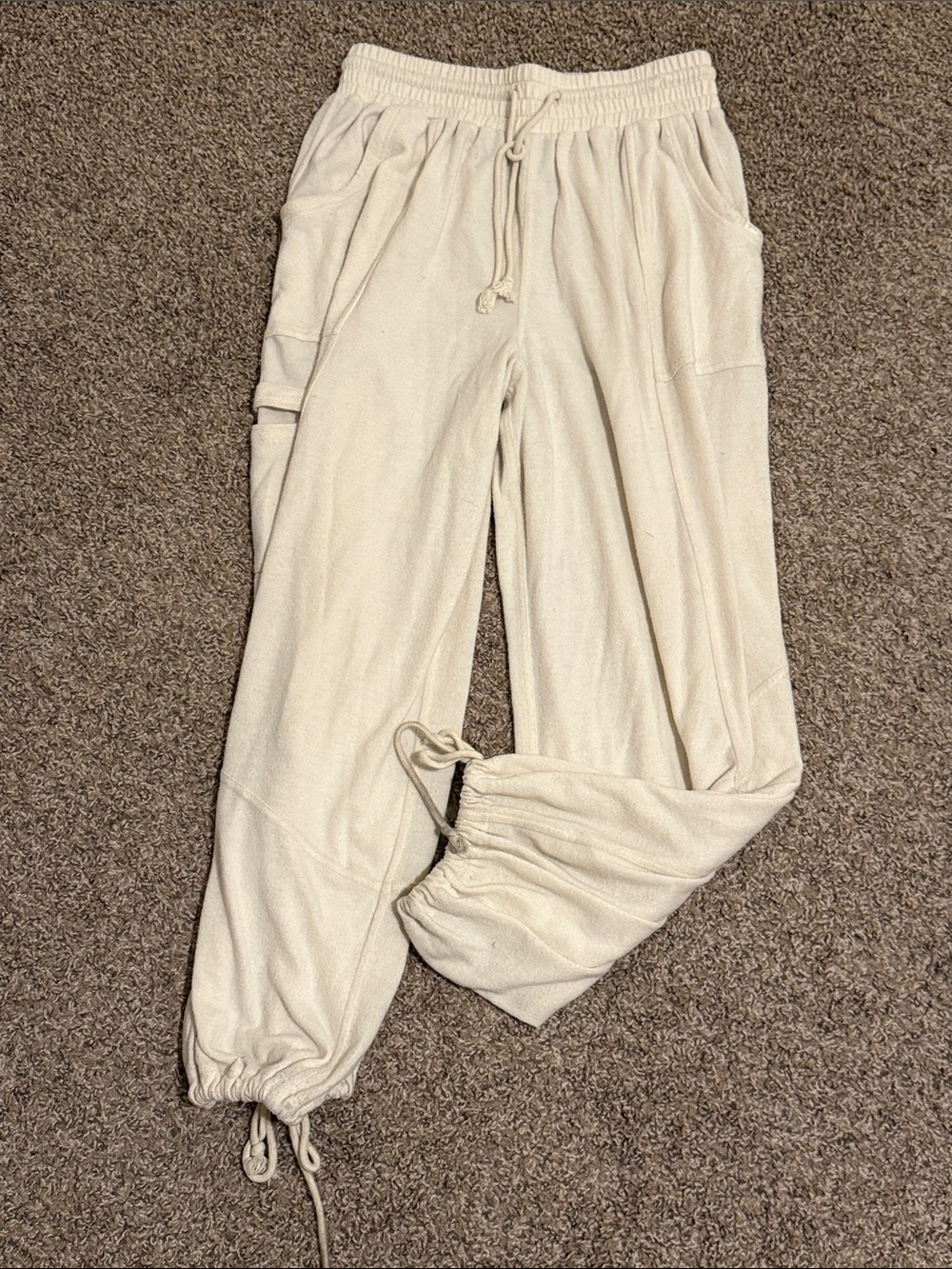 Urban Outfitters Out From Under Baggy Oversized Cream Drawstring Jogger Pants